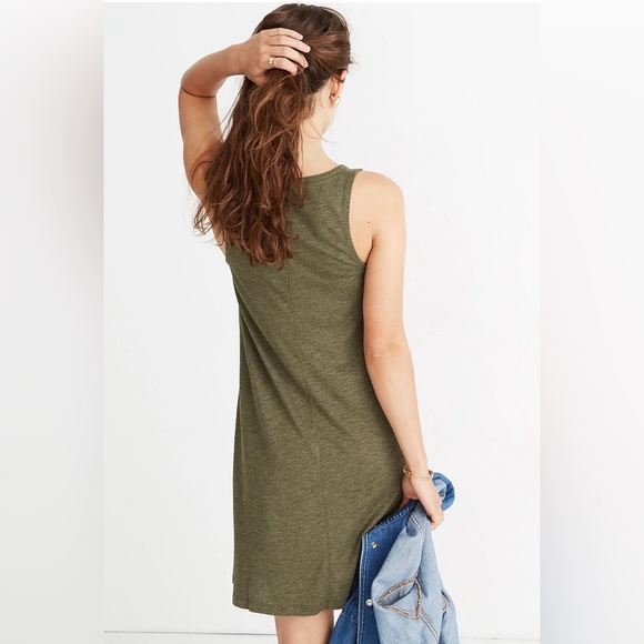 Madewell Highpoint Tank Dress in Olive Green Size Large Women’s Sleeveless - Picture 3 of 8